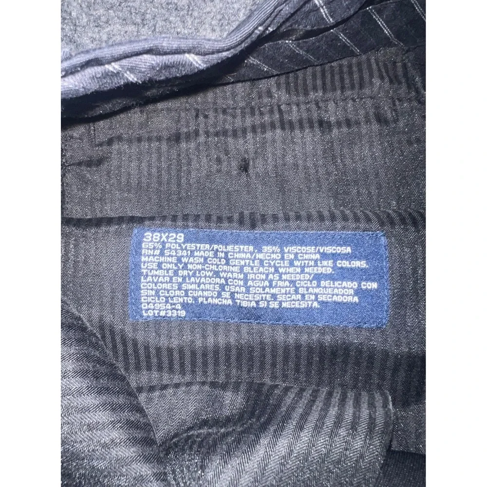 Stafford Super Pant Mens 38x29 Black Dress Pants Polyester Viscose Trousers